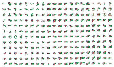 Namibya vektör bayrakları çok büyük koleksiyonu