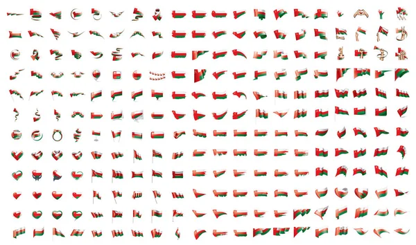Bardzo duży zbiór wektor flag Oman — Wektor stockowy