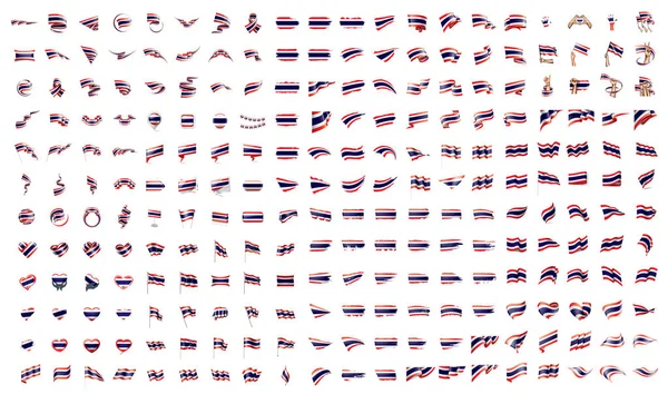 Zeer grote verzameling van vector vlaggen van de Thailand — Stockvector