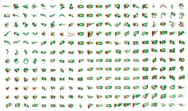 Zeer grote verzameling van vector vlaggen van de Guyana — Stockvector