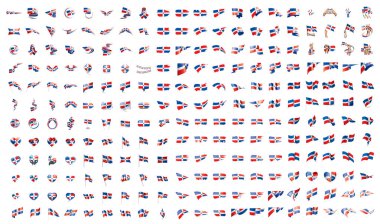 Dominicana vektör bayrakları çok büyük koleksiyonu