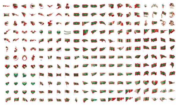Collezione molto grande di bandiere vettoriali delle Maldive — Vettoriale Stock