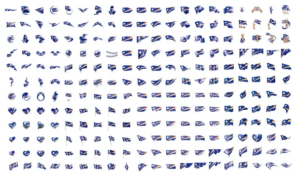 Collezione molto grande di bandiere vettoriali delle Isole Marshall — Vettoriale Stock