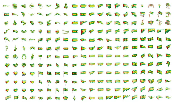 Zeer grote verzameling van vector vlaggen van de Sao Tome en Principe — Stockvector