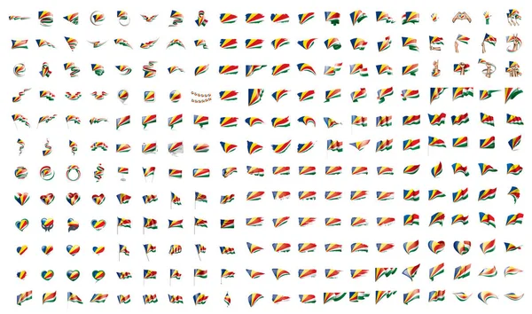 塞舌尔的矢量国旗非常大的集合 — 图库矢量图片
