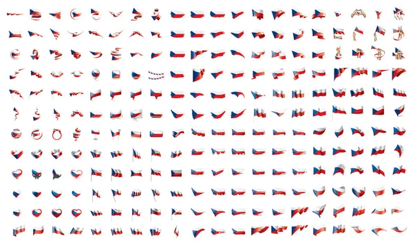 Mycket stor samling av vektor flaggor i Tjeckien — Stock vektor