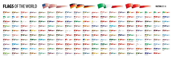 Drapeaux nationaux des pays. Illustration vectorielle sur fond blanc — Image vectorielle