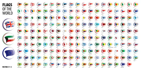 Drapeaux nationaux des pays. Illustration vectorielle sur fond blanc — Image vectorielle