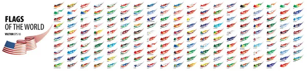 Drapeaux nationaux des pays. Illustration vectorielle sur fond blanc — Image vectorielle