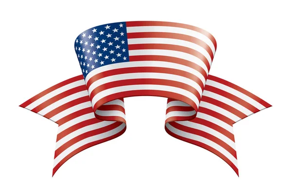 アメリカ国旗白い背景のベクトルイラスト — ストックベクタ