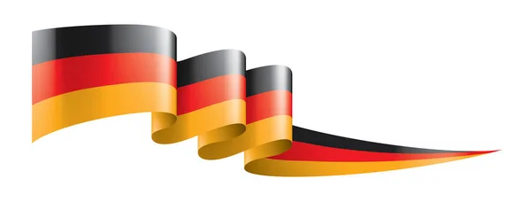 Beyaz arkaplanda Almanya bayrağı ve vektör illüstrasyonu — Stok Vektör