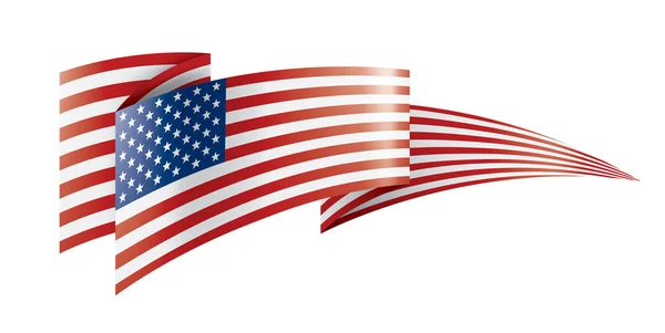 USA vlag, vector illustratie op een witte achtergrond — Stockvector