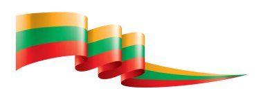 Litvanya bayrağı, beyaz arkaplanda vektör illüstrasyonu.