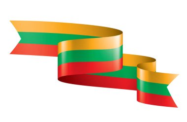 Litvanya bayrağı, beyaz arkaplanda vektör illüstrasyonu.