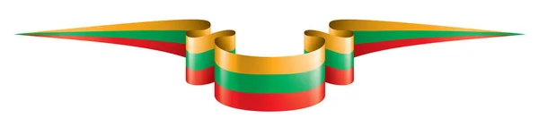 立陶宛国旗，白色背景上的矢量插图. — 图库矢量图片
