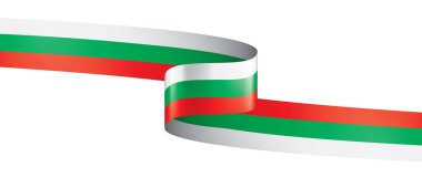 Beyaz arka planda Bulgaristan bayrağı ve vektör illüstrasyonu