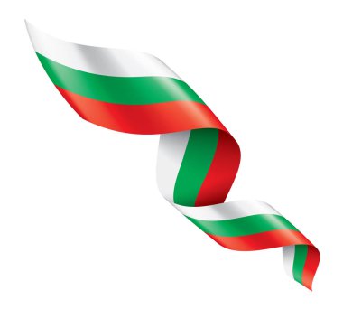 Beyaz arka planda Bulgaristan bayrağı ve vektör illüstrasyonu