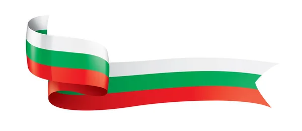 Beyaz arka planda Bulgaristan bayrağı ve vektör illüstrasyonu — Stok Vektör