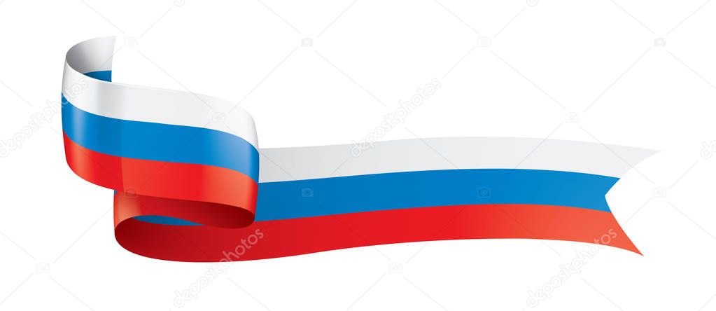 Russia flag, vector illustration on a white background