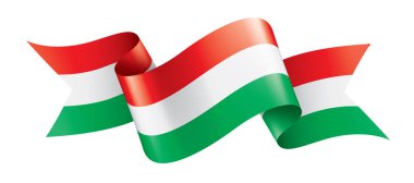 Beyaz arkaplanda Macaristan bayrağı, vektör illüstrasyonu