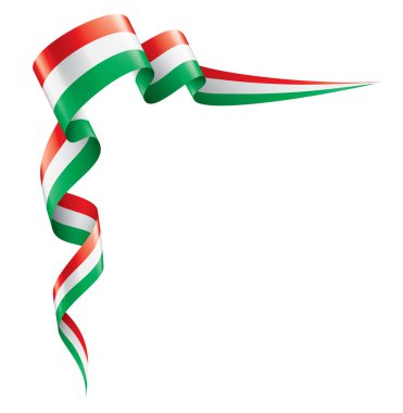 Beyaz arkaplanda Macaristan bayrağı, vektör illüstrasyonu