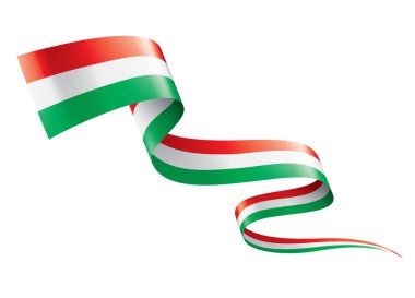 Beyaz arkaplanda Macaristan bayrağı, vektör illüstrasyonu