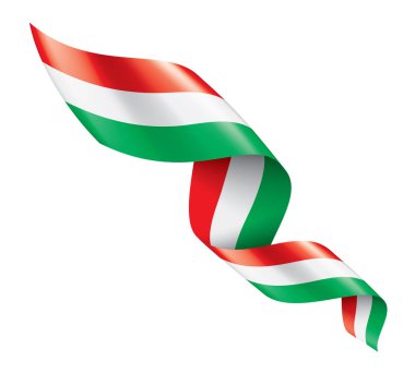 Beyaz arkaplanda Macaristan bayrağı, vektör illüstrasyonu