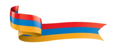 Beyaz arkaplanda Ermenistan bayrağı, vektör illüstrasyonu