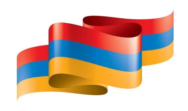 Beyaz arkaplanda Ermenistan bayrağı, vektör illüstrasyonu