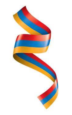 Beyaz arkaplanda Ermenistan bayrağı, vektör illüstrasyonu