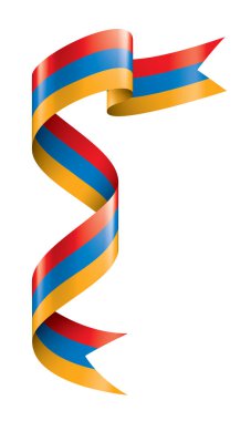 Beyaz arkaplanda Ermenistan bayrağı, vektör illüstrasyonu