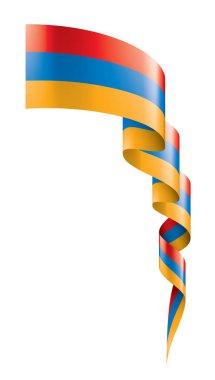 Beyaz arkaplanda Ermenistan bayrağı, vektör illüstrasyonu