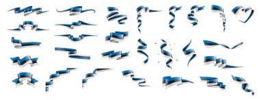 Estonya bayrağı, beyaz arkaplanda vektör illüstrasyonu