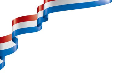 Beyaz arkaplanda Hollanda bayrağı, vektör illüstrasyonu