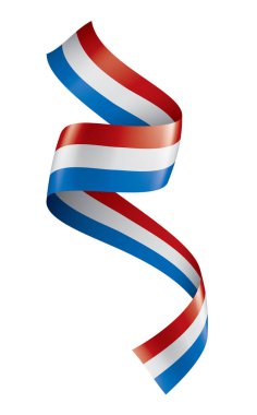 Beyaz arkaplanda Hollanda bayrağı, vektör illüstrasyonu