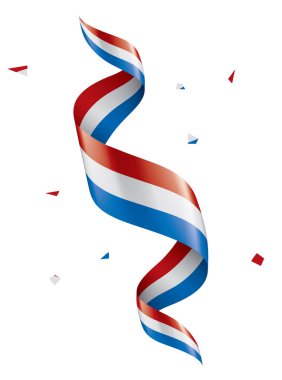 Beyaz arkaplanda Hollanda bayrağı, vektör illüstrasyonu