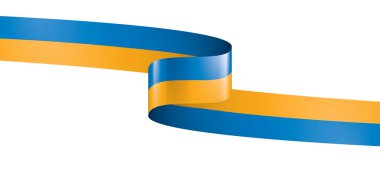 Beyaz arkaplanda Ukrayna bayrağı, vektör illüstrasyonu