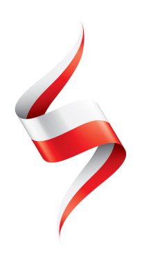 Polonya bayrağı, beyaz arkaplanda vektör illüstrasyonu