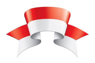 Beyaz arkaplanda Endonezya bayrağı, vektör illüstrasyonu
