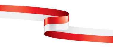 Beyaz arkaplanda Endonezya bayrağı, vektör illüstrasyonu