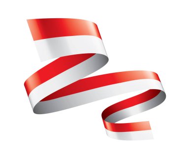 Beyaz arkaplanda Endonezya bayrağı, vektör illüstrasyonu