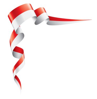 Beyaz arkaplanda Endonezya bayrağı, vektör illüstrasyonu