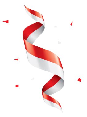 Beyaz arkaplanda Endonezya bayrağı, vektör illüstrasyonu