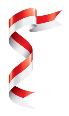 Beyaz arkaplanda Endonezya bayrağı, vektör illüstrasyonu