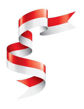 Beyaz arkaplanda Endonezya bayrağı, vektör illüstrasyonu