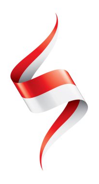 Beyaz arkaplanda Endonezya bayrağı, vektör illüstrasyonu