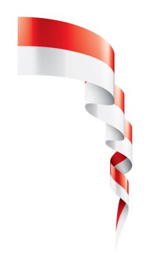 Beyaz arkaplanda Endonezya bayrağı, vektör illüstrasyonu