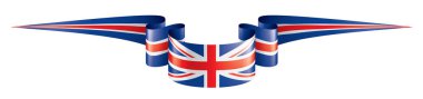 Birleşik Krallık bayrağı, beyaz arkaplanda vektör illüstrasyonu