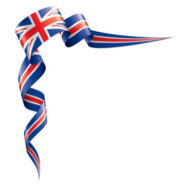 Birleşik Krallık bayrağı, beyaz arkaplanda vektör illüstrasyonu