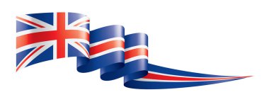 Birleşik Krallık bayrağı, beyaz arkaplanda vektör illüstrasyonu